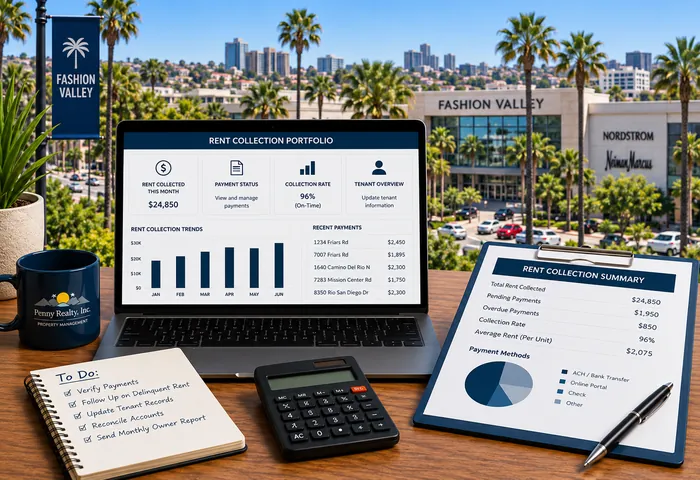 Rent collection and owner financial reporting in Fashion Valley