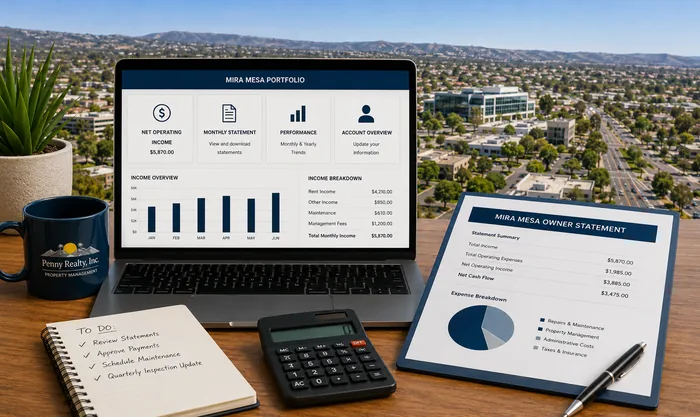 Rent collection and owner financial reporting in Mira Mesa