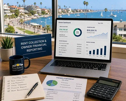 Rent collection and owner financial reporting in Mission Beach
